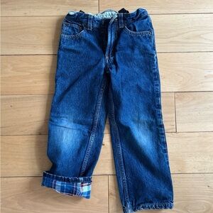 Lands’ End Kids Flannel-Lined Jeans, Size 5T